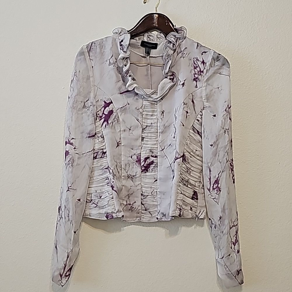 Javier ‎ Simorra Barcelona sheer silk blouse size 6